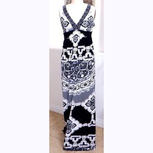 Haley Bob black/white gems maxi dress